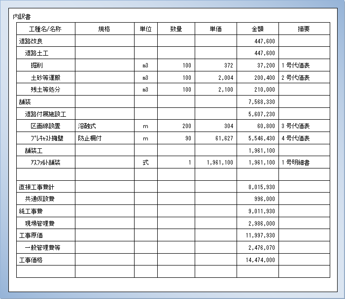 内訳書イメージ